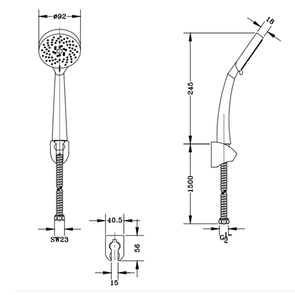 ฝักบัวสายอ่อน KARAT KS-07-213-50 สีโครม