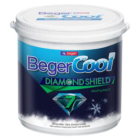 สีน้ำทาภายใน ชนิดด้าน BEGER COOL DIAMOND SHIELD 7 BASE D 9 ลิตร_0