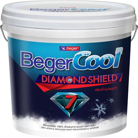 สีน้ำทาภายนอก BEGERCOOL DIAMONDSHIELD7 BASE A เนียน 9 ลิตร
