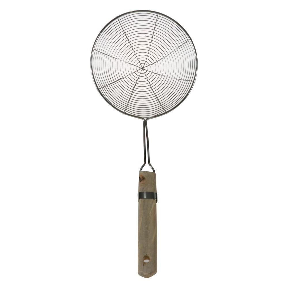 กระชอนสเตนเลส 15cm V-ONE ด้ามไม้