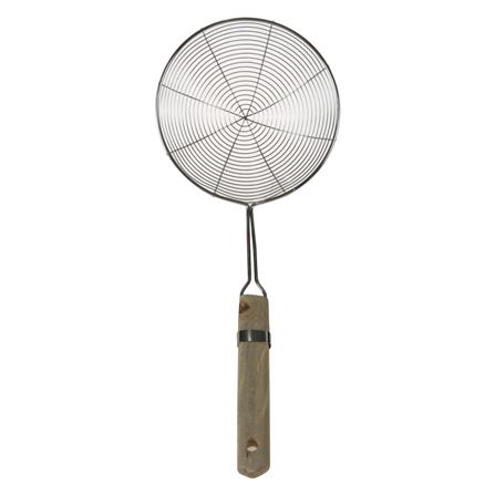 กระชอนสเตนเลส 15cm V-ONE ด้ามไม้