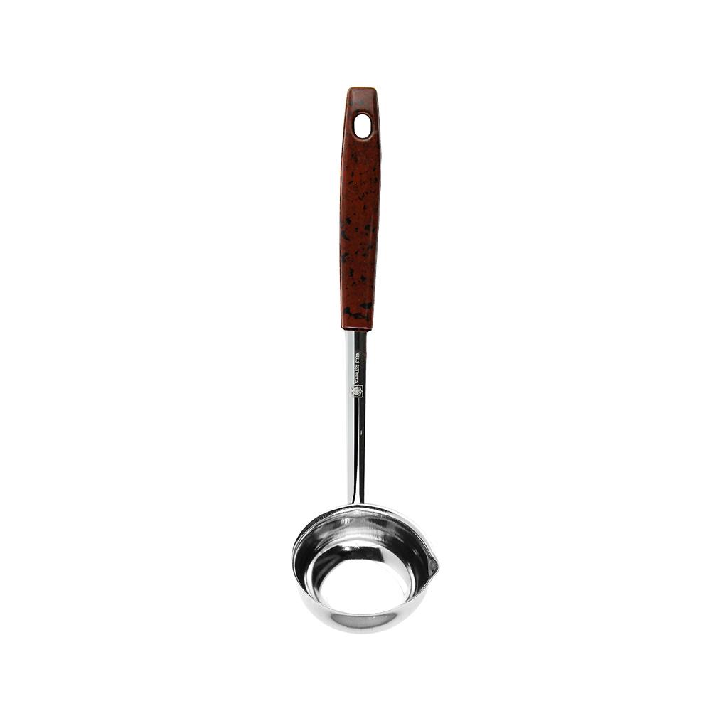 กระบวยสเตนเลส 27 ซม. ตราสมอ ด้ามน้ำตาล