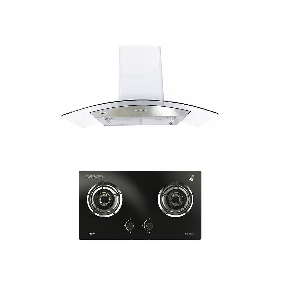 เตาฝัง + เครื่องดูดควัน TECNOSTAR EHP2GB + EHP90GS