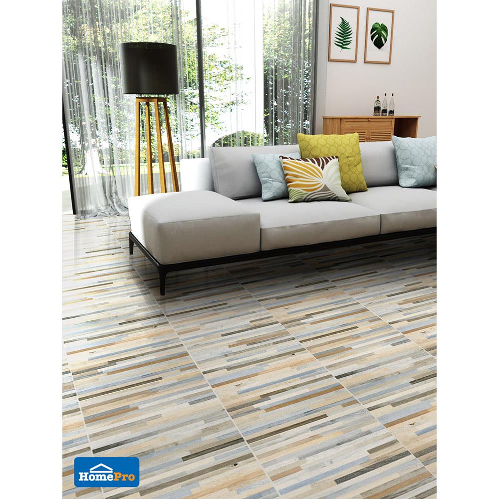 กระเบื้องพื้น 16x16 นิ้ว สไตรปพ์ วู๊ด ฟ้า PM 0.96M2