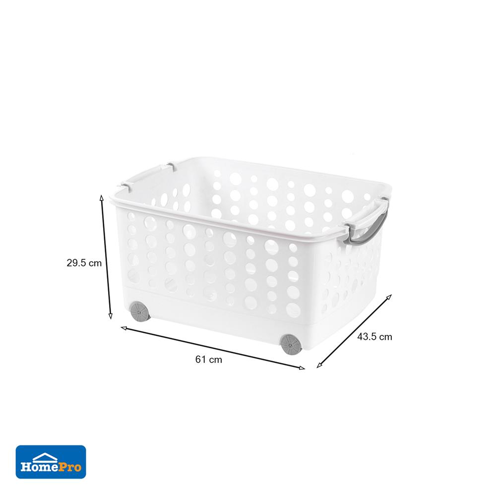 ตะกร้าผ้าเหลี่ยมซ้อนได้มีล้อ 5020 PLIM