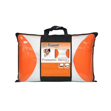 หมอนสุขภาพ เมมโมรี่โฟม PICASSO POSEPEDIC 14x22 สีส้ม_2