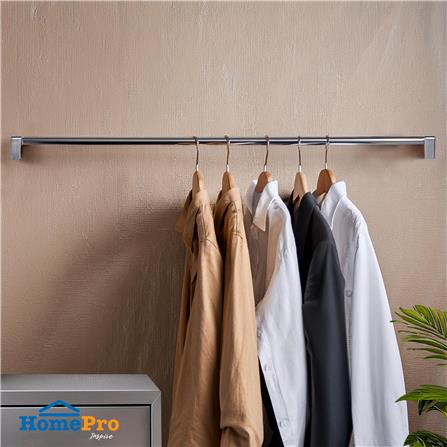 ชุดราวแขวนยึดผนังพร้อมตะขอ PARNO 80 ซม. สีสเตนเลส_3