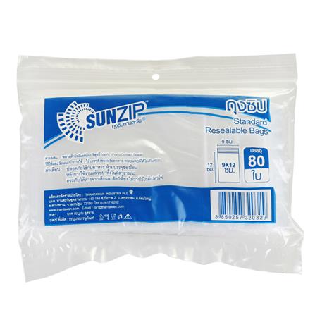 ถุงซิป SUN ZIP แพ็คประหยัด 9x12ซม.(80ใบ)