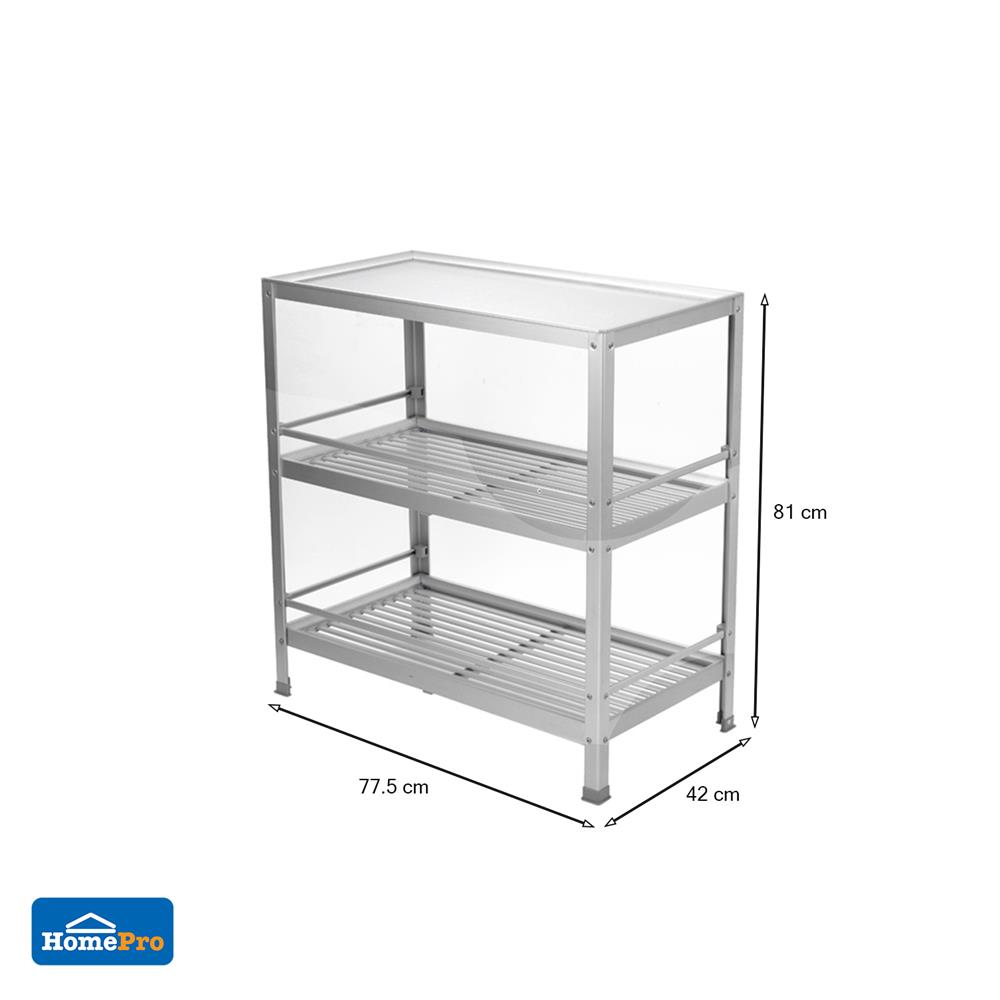 ชั้นคว่ำจานบนเรียบ M อะลูมิเนียม 3 ชั้น EKONO