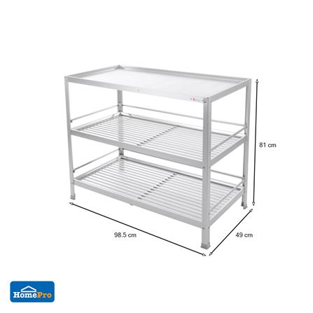 ชั้นคว่ำจานบนเรียบ L อะลูมิเนียม 3 ชั้น EKONO_7