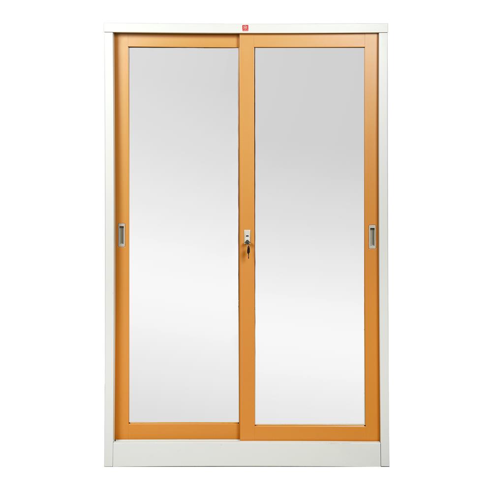 ตู้เสื้อผ้าบานเลื่อนกระจกเงา LUCKY WORLD KSV-126K-EG สีน้ำตาล