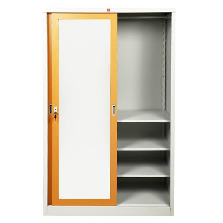 ตู้เสื้อผ้าบานเลื่อนกระจกเงา LUCKY WORLD KSV-126K-EG สีน้ำตาล_2