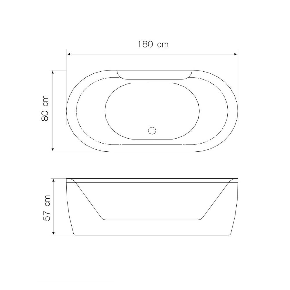 อ่างน้ำวนอัดอากาศ I-SPA BD-EMO002WAF 180 ซม. สีขาว