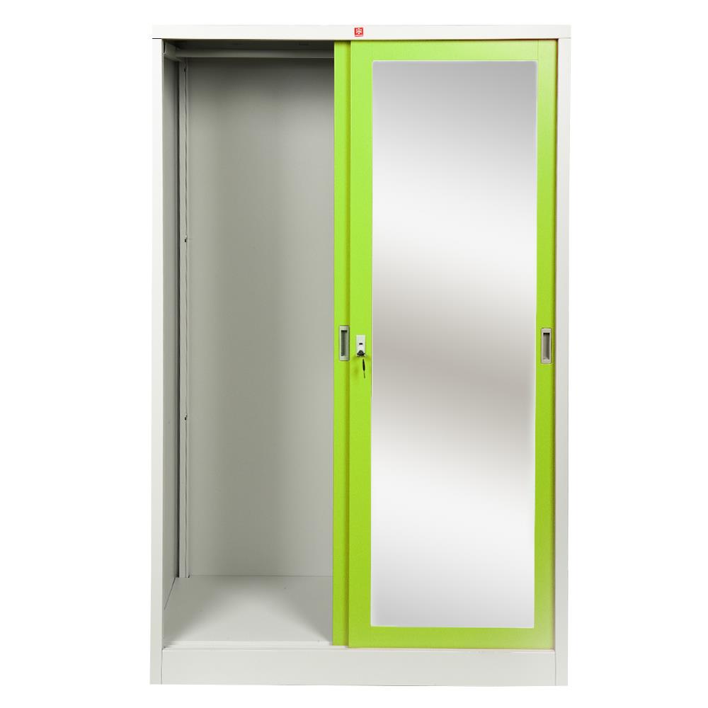 ตู้เสื้อผ้าบานเลื่อนกระจกเงา LUCKY WORLD KSV-126K-GG สีเขียว