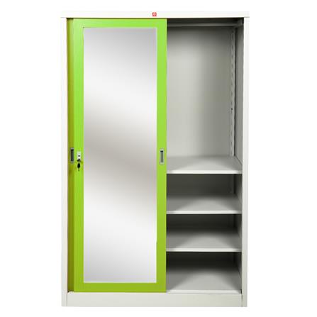 ตู้เสื้อผ้าบานเลื่อนกระจกเงา LUCKY WORLD KSV-126K-GG สีเขียว_2