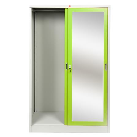 ตู้เสื้อผ้าบานเลื่อนกระจกเงา LUCKY WORLD KSV-126K-GG สีเขียว_3