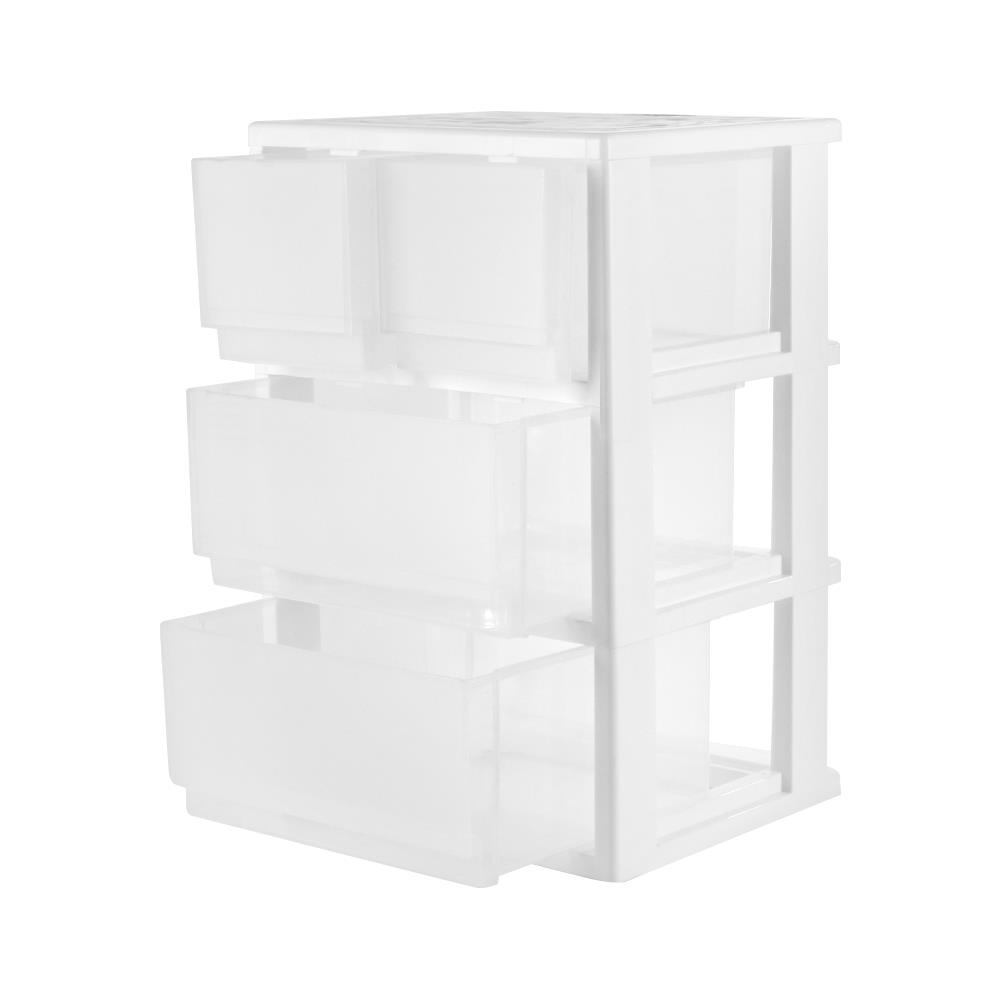 ตู้ลิ้นชัก 3 ชั้น มีล้อ STACKO FINE 42.1x35.8x64.6 ซม. สีขาว