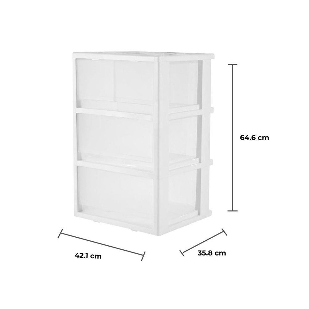 ตู้ลิ้นชัก 3 ชั้น มีล้อ STACKO FINE 42.1x35.8x64.6 ซม. สีขาว