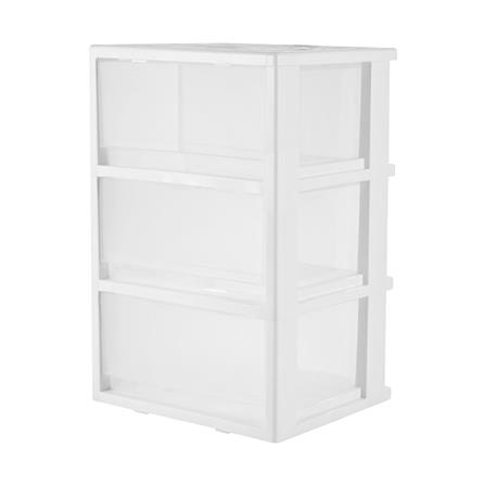 ตู้ลิ้นชัก 3 ชั้น มีล้อ STACKO FINE 42.1x35.8x64.6 ซม. สีขาว_0