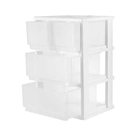 ตู้ลิ้นชัก 3 ชั้น มีล้อ STACKO FINE 42.1x35.8x64.6 ซม. สีขาว_2