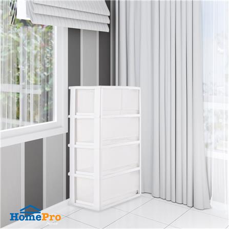 ตู้ลิ้นชัก 4 ชั้น มีล้อ STACKO FINE 42.1x35.8x85.1 ซม. สีขาว_5