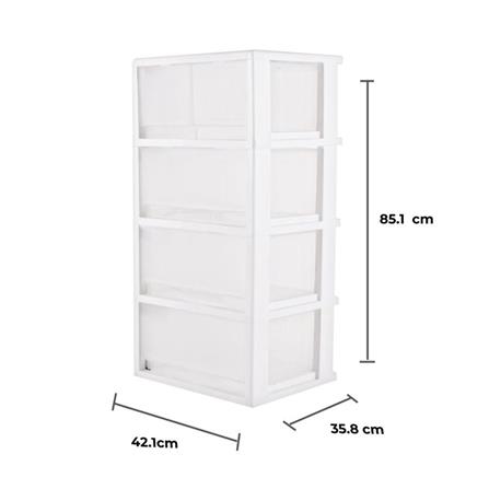 ตู้ลิ้นชัก 4 ชั้น มีล้อ STACKO FINE 42.1x35.8x85.1 ซม. สีขาว_7