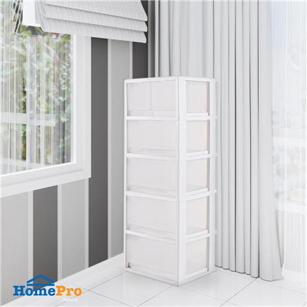 ตู้ลิ้นชัก 5 ชั้น มีล้อ STACKO FINE 42.1x35.8x105.5 ซม. สีขาว_5