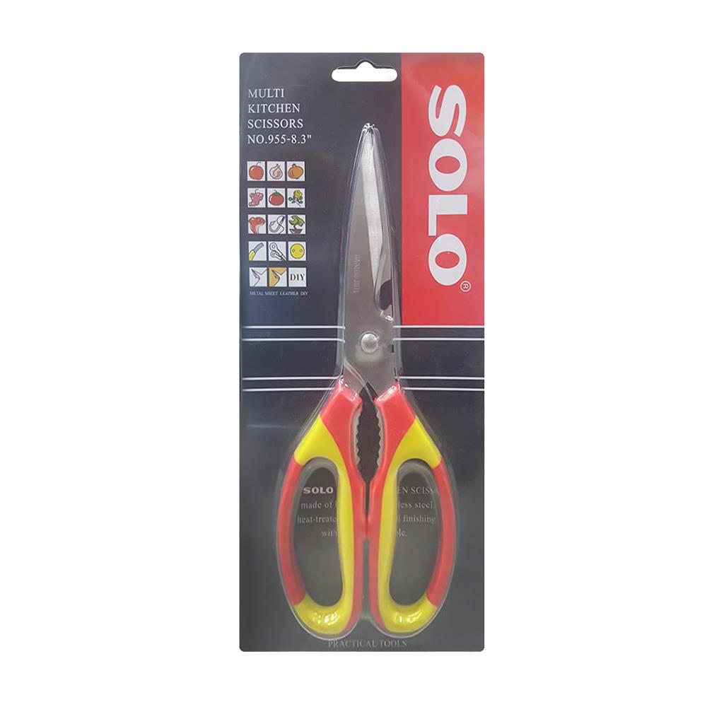 กรรไกรอเนกประสงค์ SOLO 955 8.3 นิ้ว สีเหลือง/แดง