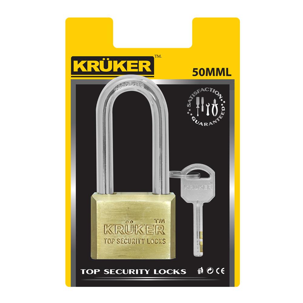 กุญแจลูกปืน KRUKER 746-1 50 มม. สีทองเหลือง