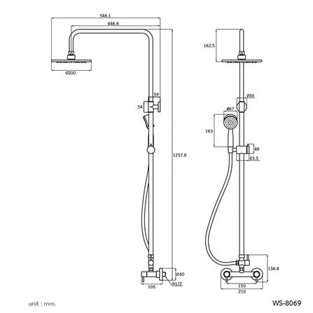 ฝักบัว RAIN SHOWER ผสม WS WS-8069_1