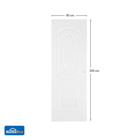 ประตูห้องน้ำ UPVC AZLE PZ2 70X200 ซม. สีขาว เจาะลูกบิด_5