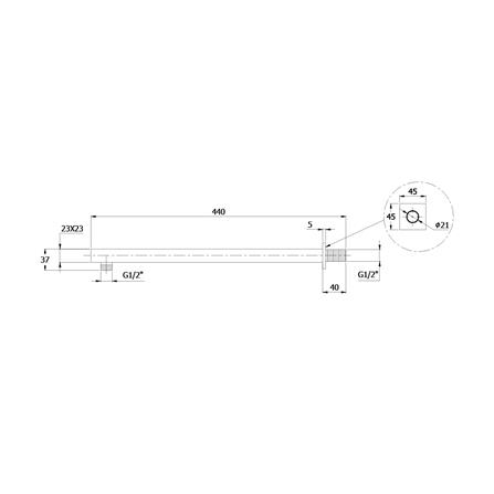 ก้านฝักบัว RAIN SHOWER ENGLEFIELD K-37477X-CP 18 นิ้ว_1
