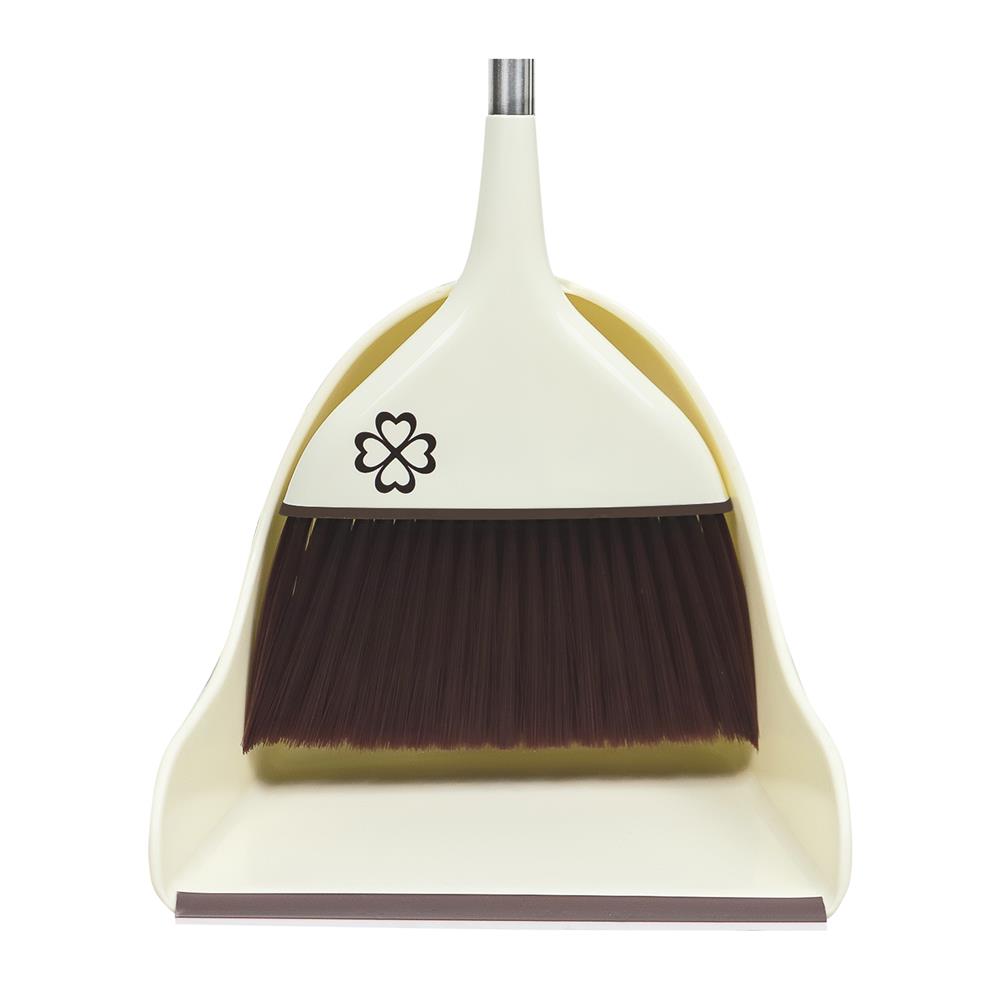 ชุดไม้กวาดพร้อมที่โกยผง ด้ามสเตนเลส ACCO XG-2066 12 นิ้ว สีครีม