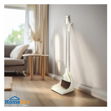 ชุดไม้กวาดพร้อมที่โกยผง ด้ามสเตนเลส ACCO XG-2066 12 นิ้ว สีครีม_4