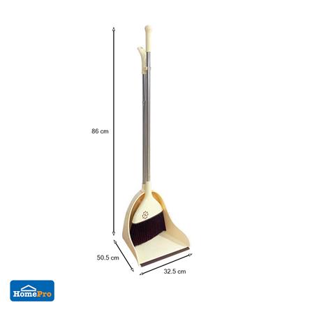 ชุดไม้กวาดพร้อมที่โกยผง ด้ามสเตนเลส ACCO XG-2066 12 นิ้ว สีครีม_5