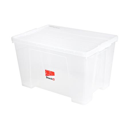 กล่องเก็บของ มีล้อ ฝาล็อค STACKO 110 ลิตร 6655 สีใส_0