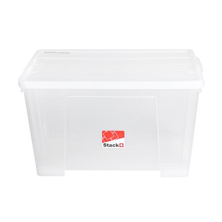 กล่องเก็บของ มีล้อ ฝาล็อค STACKO 110 ลิตร 6655 สีใส_1