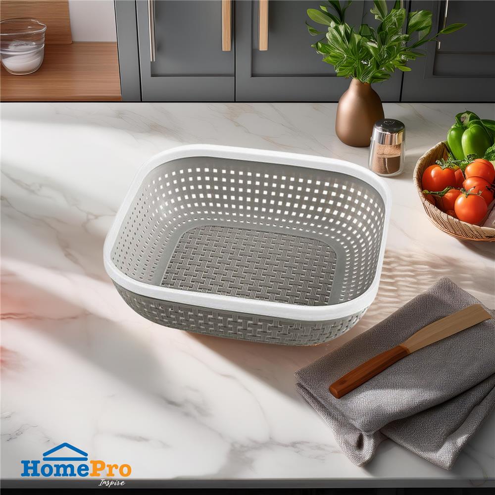 ตะกร้าใส่ของเหลี่ยม KECH HH-1085_GR สีเทา