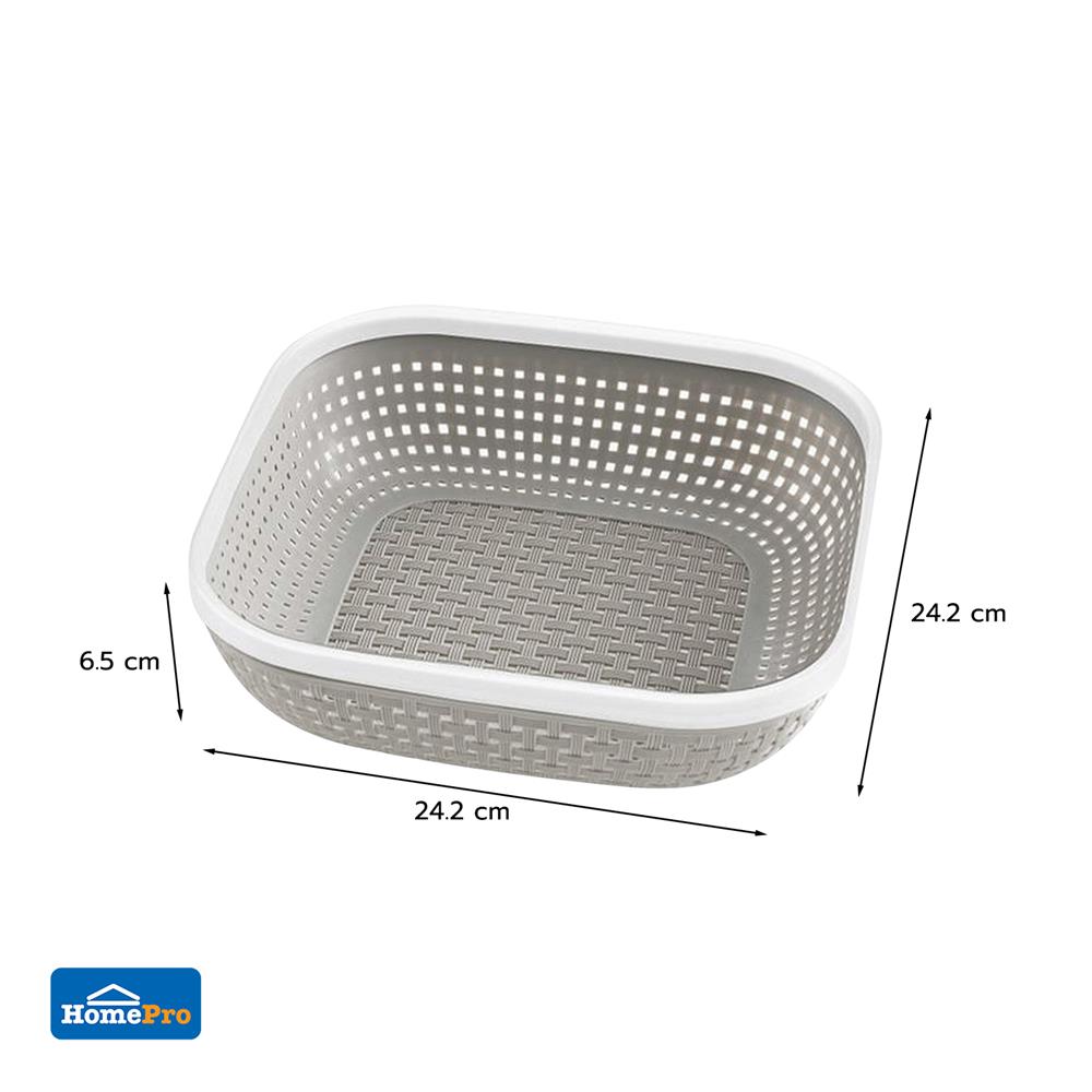 ตะกร้าใส่ของเหลี่ยม KECH HH-1085_GR สีเทา