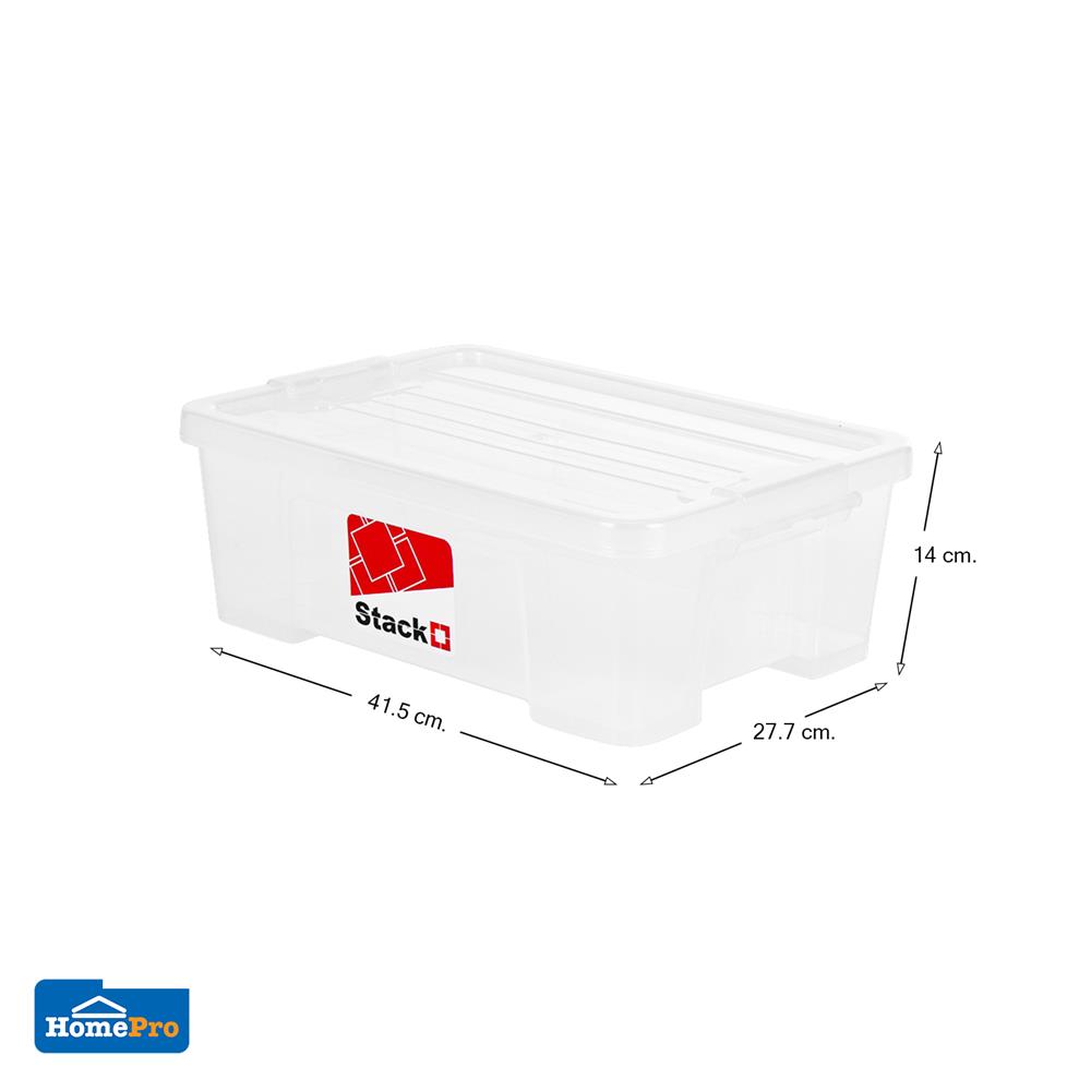 กล่องเก็บของ ฝาล็อค DKW A4 STACKO 6651 10 ลิตร สีใส