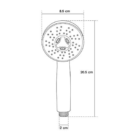 ชุดฝักบัวสายอ่อน 1 ระดับ ELEGANCE 33837 สีโครม_3