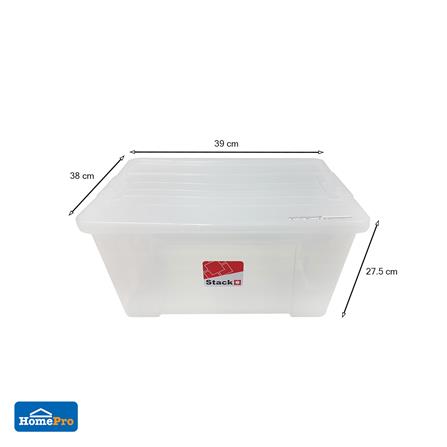 กล่องเก็บของ ฝาล็อก STACKO 6653 40 ลิตร สีใส_7