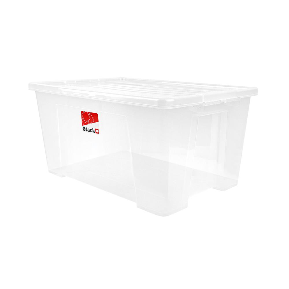 กล่องเก็บของ มีล้อ ฝาล็อค STACKO 6654 62 ลิตร สีใส_0