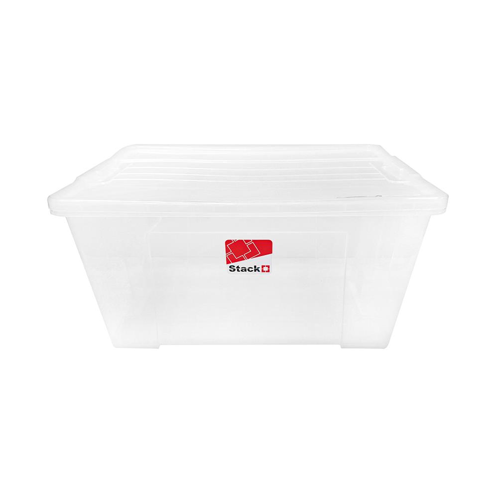 กล่องเก็บของ มีล้อ ฝาล็อค STACKO 6654 62 ลิตร สีใส