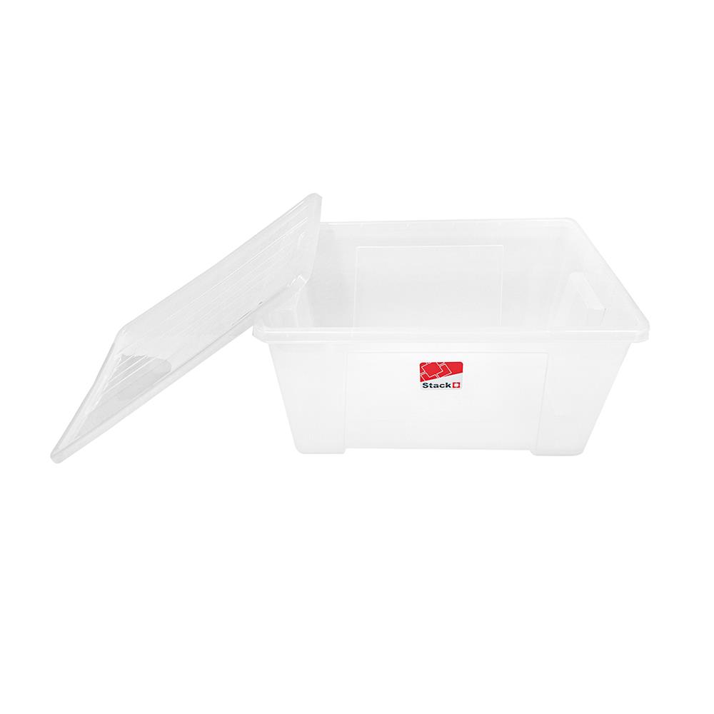 กล่องเก็บของ มีล้อ ฝาล็อค STACKO 6654 62 ลิตร สีใส