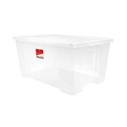 กล่องเก็บของ มีล้อ ฝาล็อค STACKO 6654 62 ลิตร สีใส