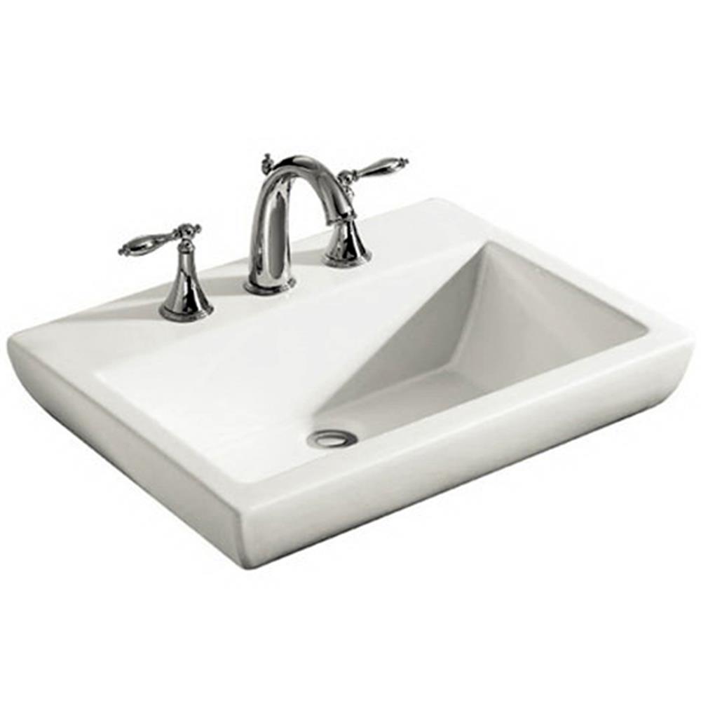 อ่างล้างหน้าฝังครึ่งเคาน์เตอร์ KOHLER K-14715X-1-0 สีขาว