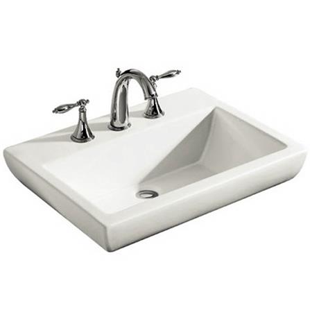 อ่างล้างหน้าฝังครึ่งเคาน์เตอร์ KOHLER K-14715X-1-0 สีขาว