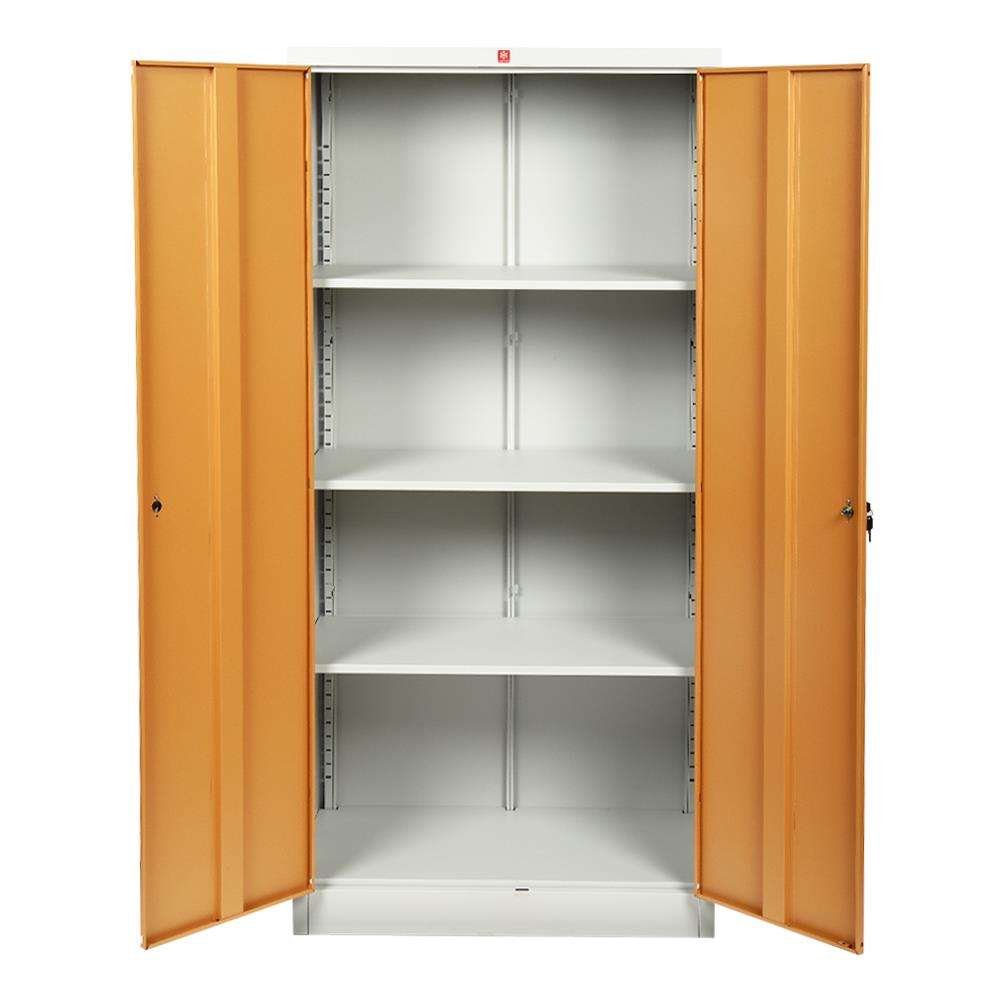 ตู้เหล็กสูงบานเปิดทึบ LUCKY WORLD KWS-183-EG สีน้ำตาล