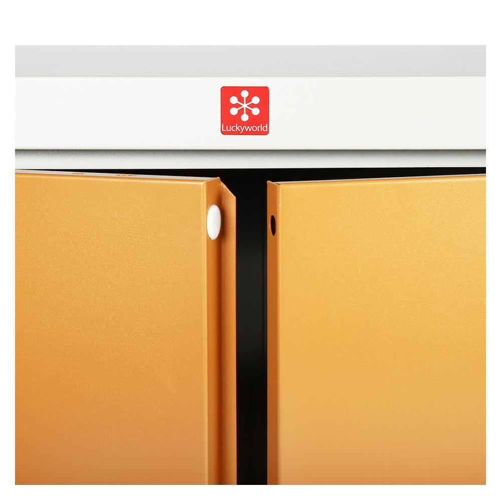 ตู้เหล็กสูงบานเปิดทึบ LUCKY WORLD KWS-183-EG สีน้ำตาล